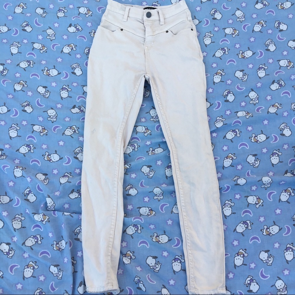 KHAKI HIGH WAIST SKINNY PANTS